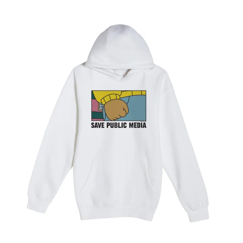 Save Public Media Fist Hoodie sold by Merchlabs