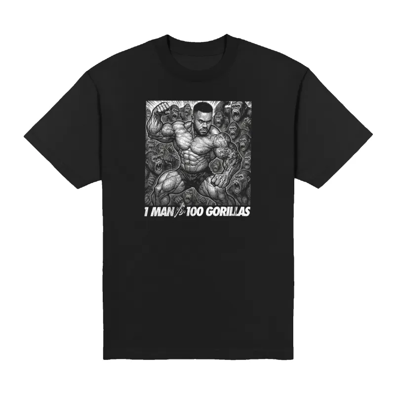 1 Man Vs 100 Gorillas v2 Oversized Tee made by Merchlabs