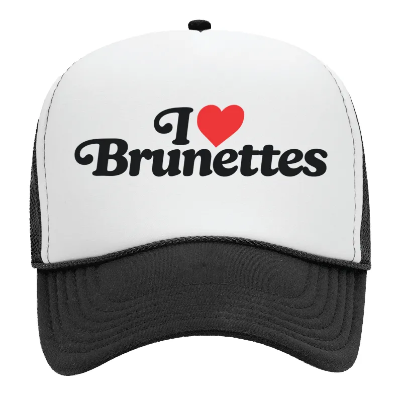 I Love Brunettes Foam Trucker Snapback sold by Merchlabs