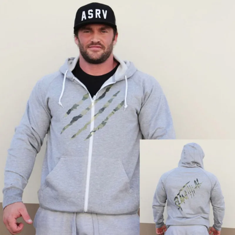 Camo Claw Contrast Zip Hoodie sold by Merchlabs