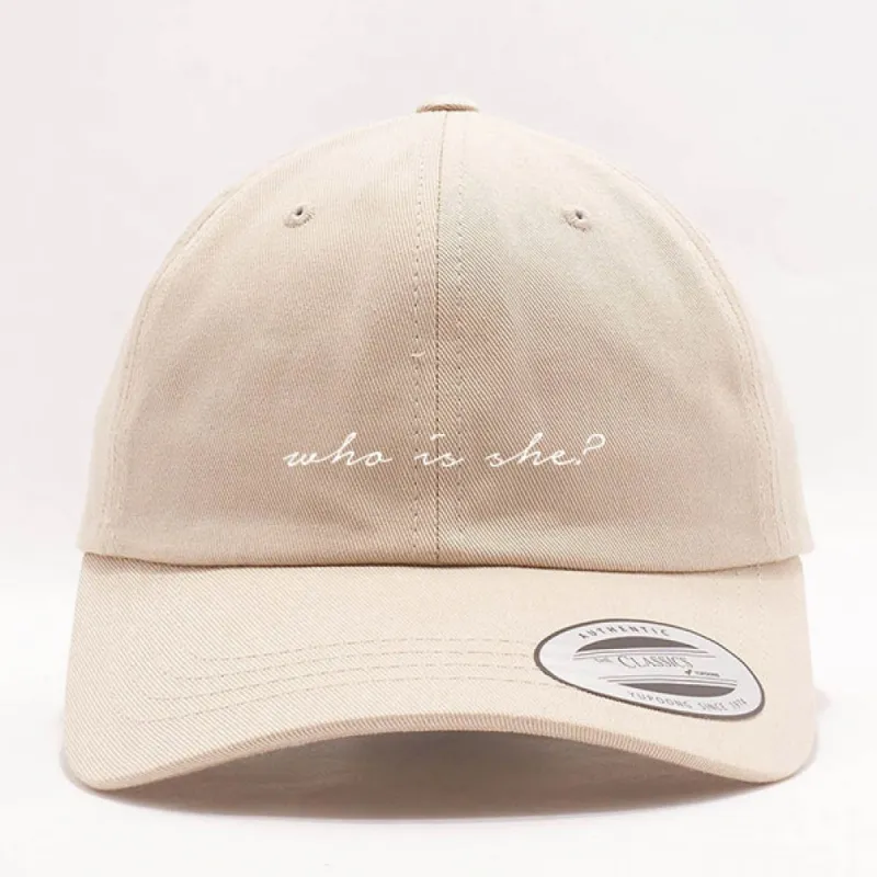 WHO IS SHE? DAD HAT - STONE sold by Merchlabs