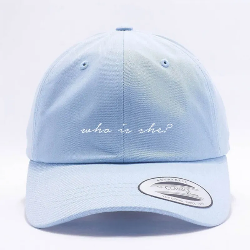 WHO IS SHE? DAD HAT - BLUE sold by Merchlabs