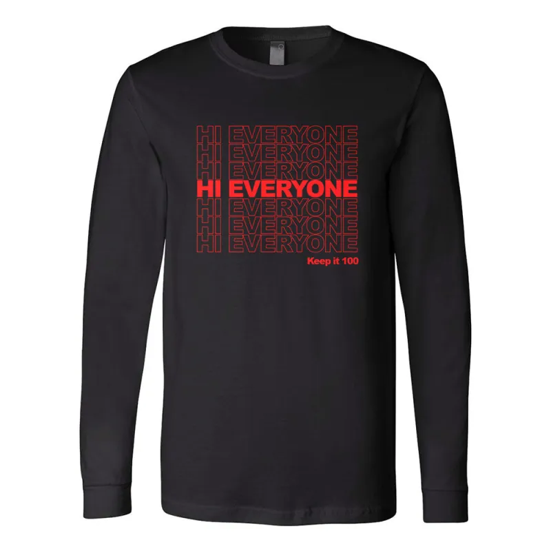 Gabriel Zamora - Hi Everyone Stacked Long Sleeve Tee sold by Merchlabs