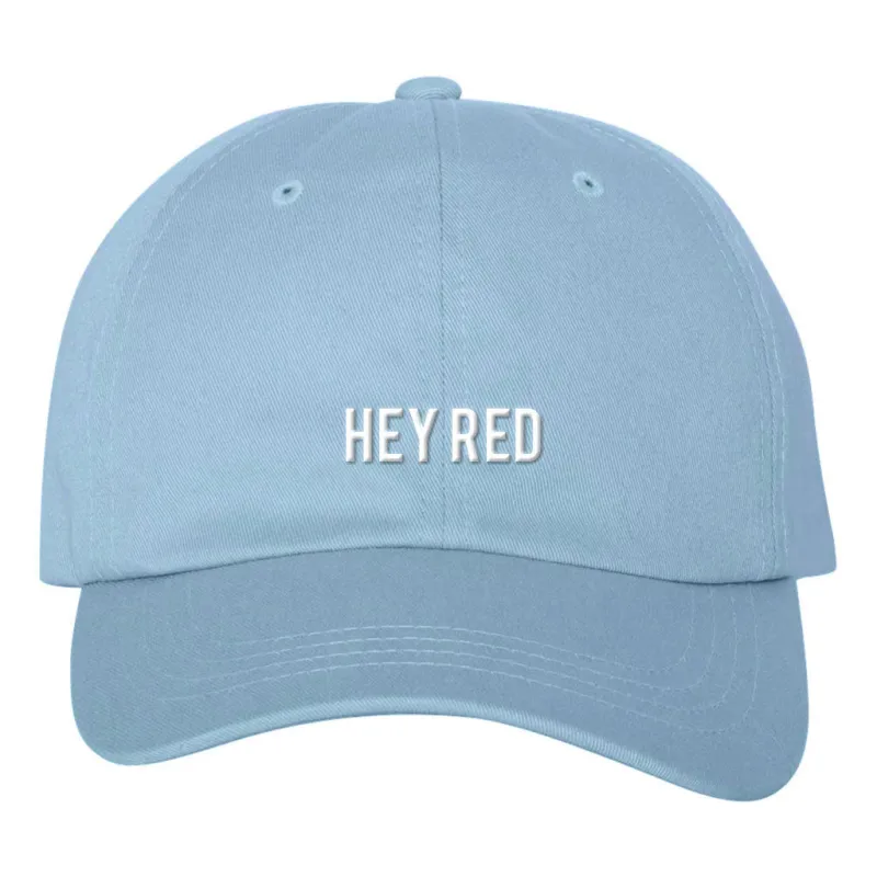 Hey Red - Light Blue Dad Hat sold by Merchlabs