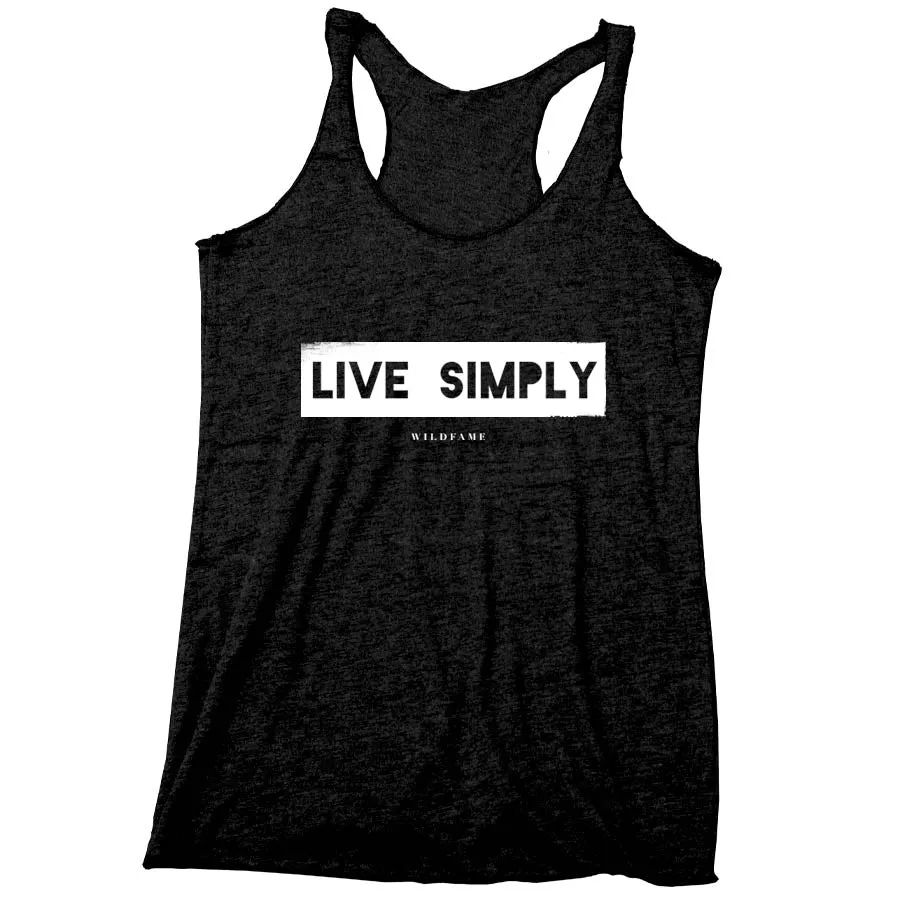 Wild Fame - Live Simply Racerback Tank (Ladies) - Black sold by Merchlabs
