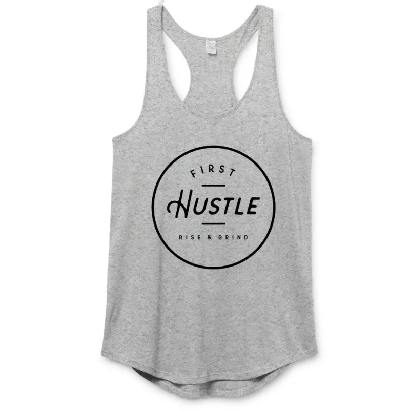 First hustle - Badge Premium Racerback (Ladies) sold by Merchlabs