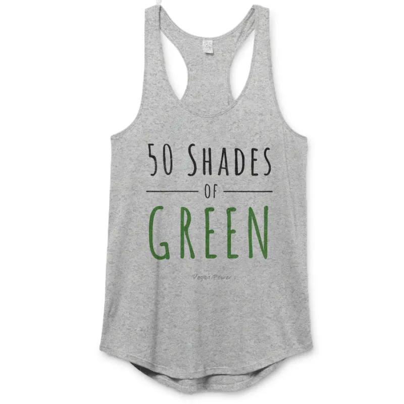 Vegan Power - 50 Shades of Green Premium Racerback sold by Merchlabs