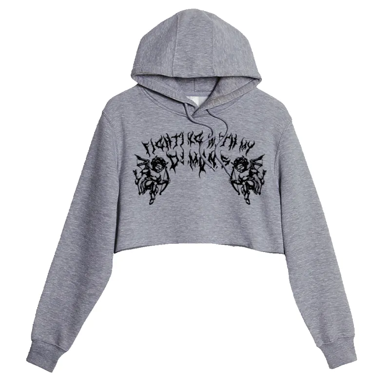 Fighting With My Demons Crop Hoodie made by Merchlabs