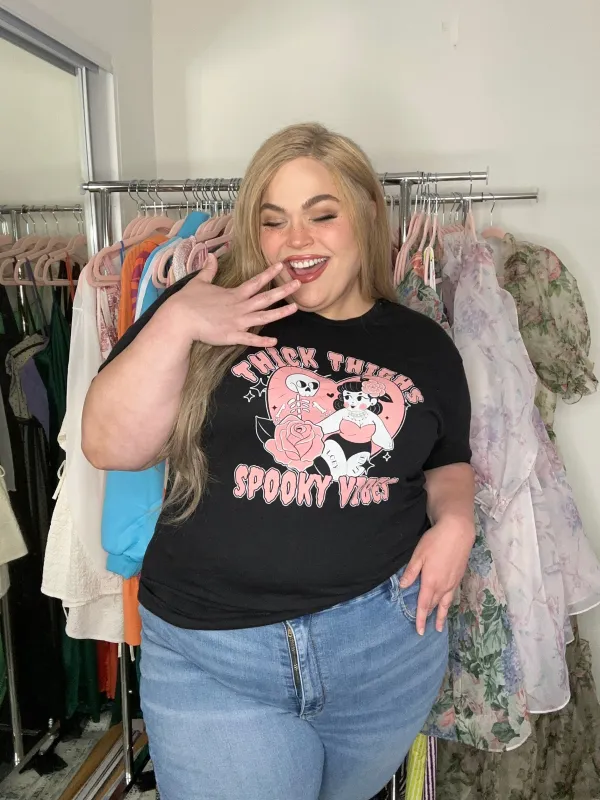 Thick Thighs Spooky Vibes Tee sold by Merchlabs