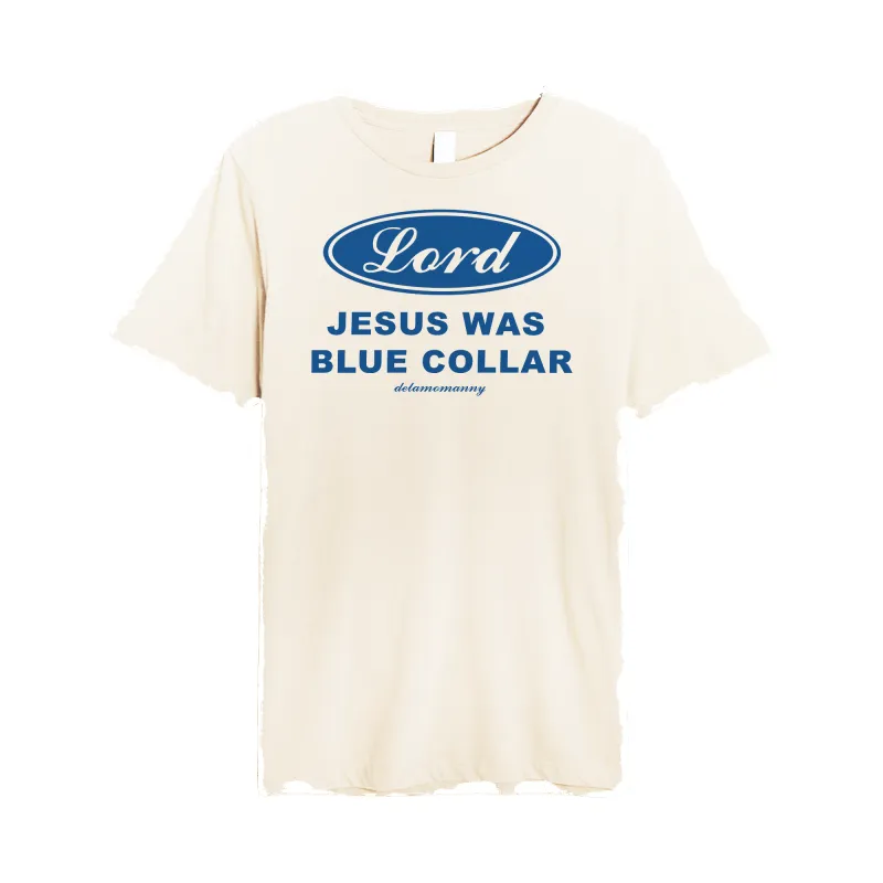 Blue Collar Jesus Tee made by Merchlabs