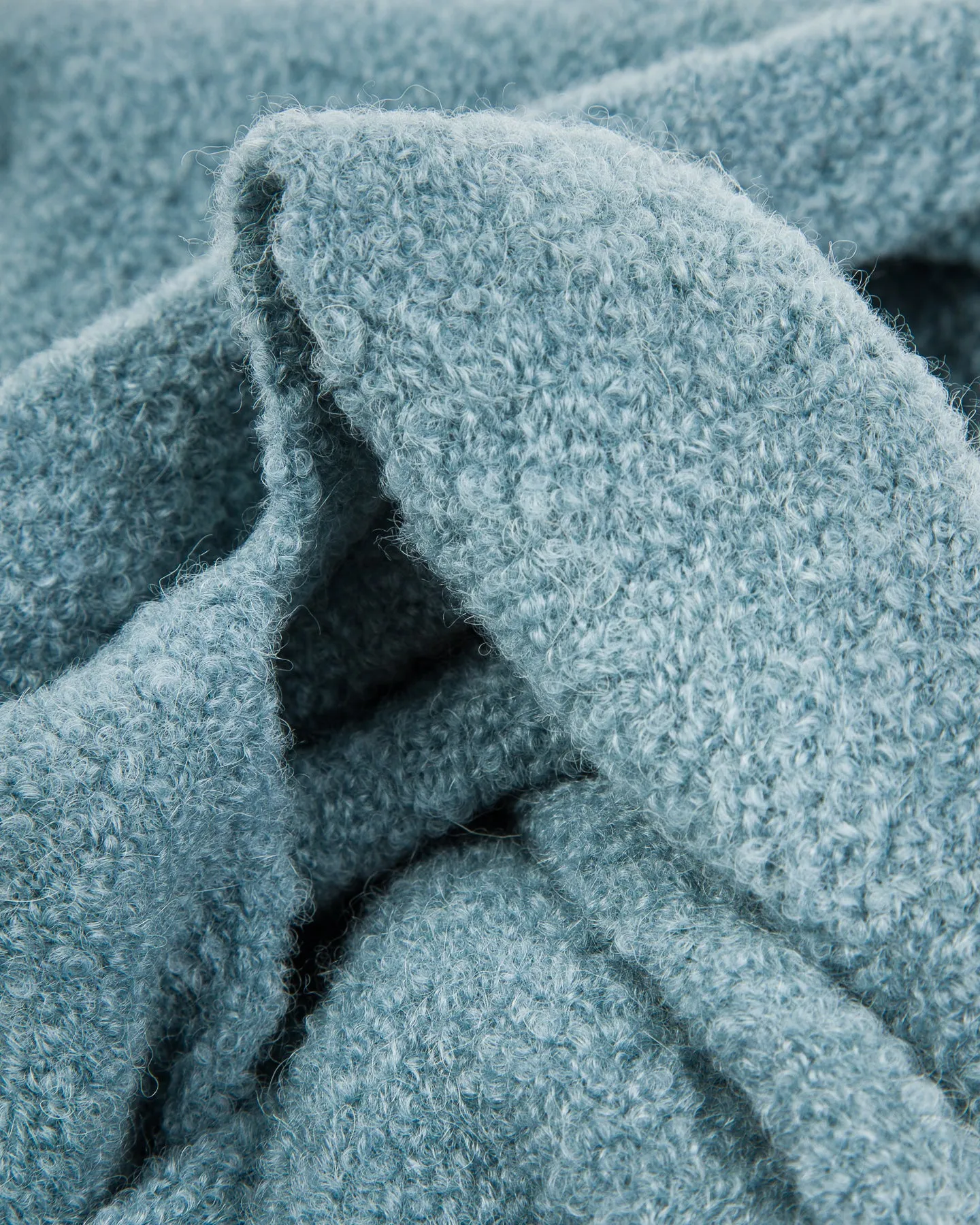 Alpaca Boucle Short Muffler - Smoke Blue sold by Standard and Strange product image thumbnail 5