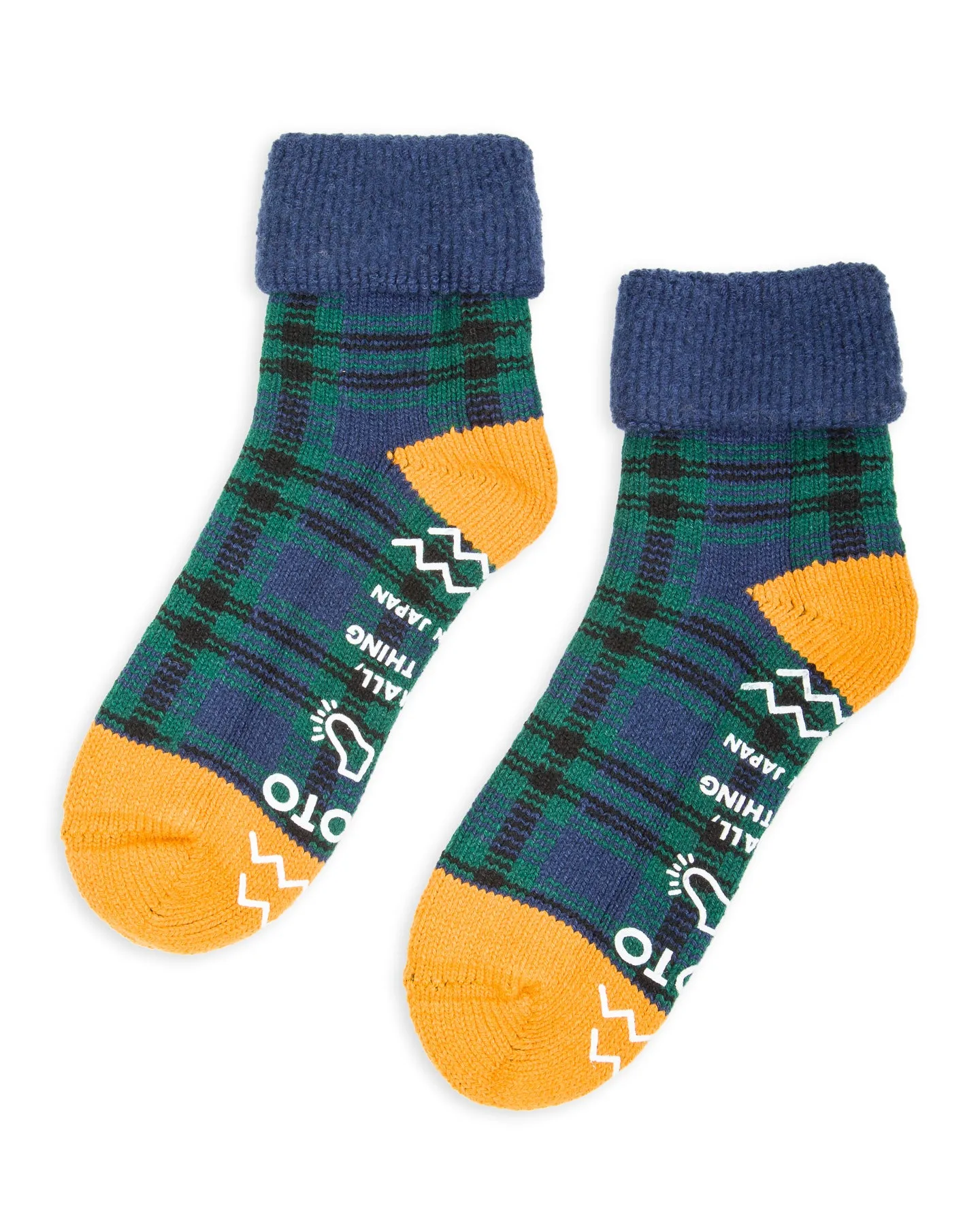 Comfy Room Socks "Check" - Navy/Green sold by Standard and Strange