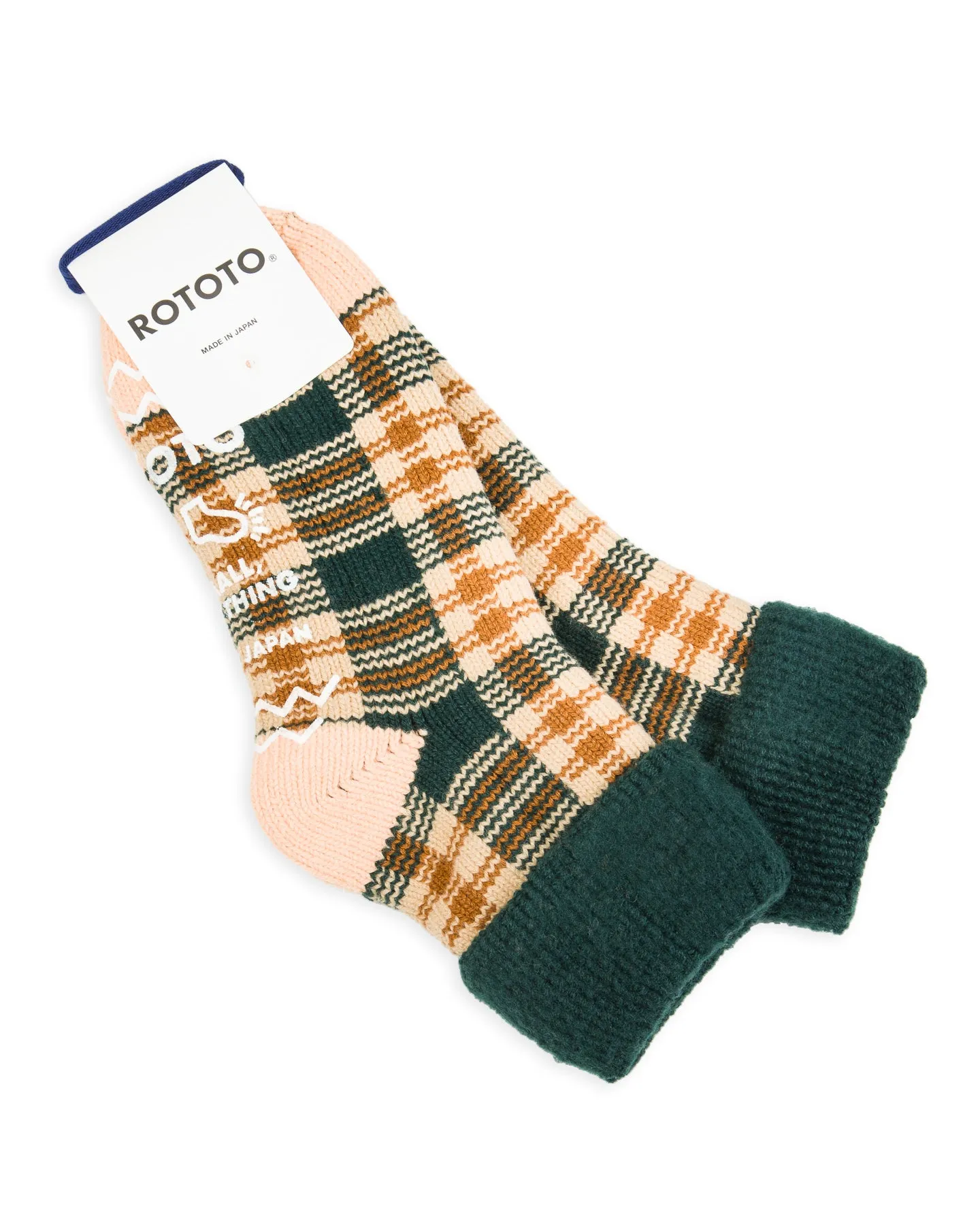 Comfy Room Socks "Check" - Forest Green/Beige sold by Standard and Strange product image thumbnail 2
