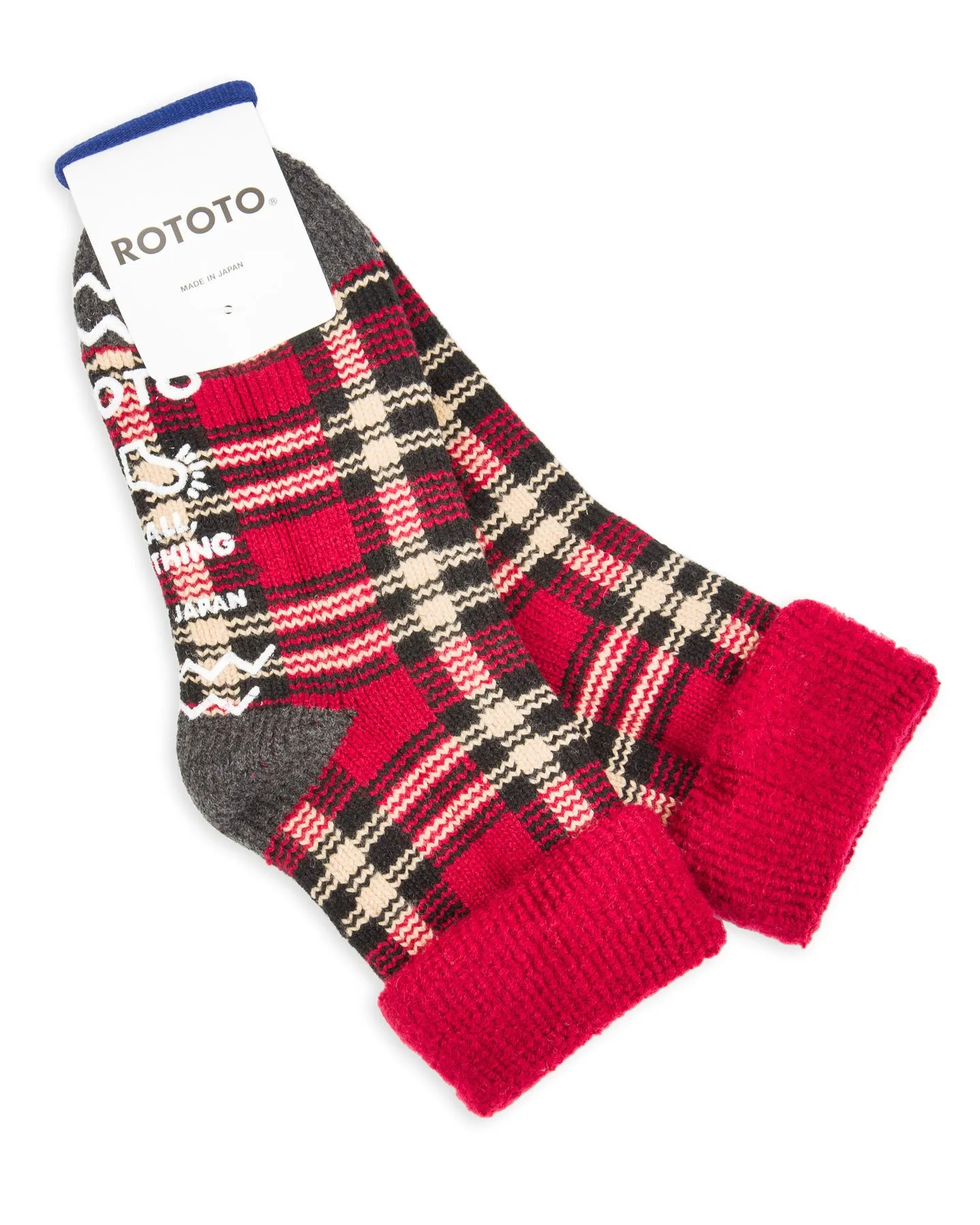 Comfy Room Socks "Check" - Dark Red/Black sold by Standard and Strange product image thumbnail 2