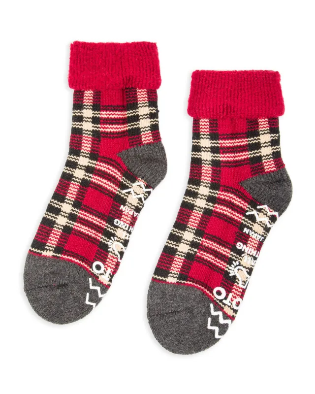 Comfy Room Socks "Check" - Dark Red/Black sold by Standard and Strange