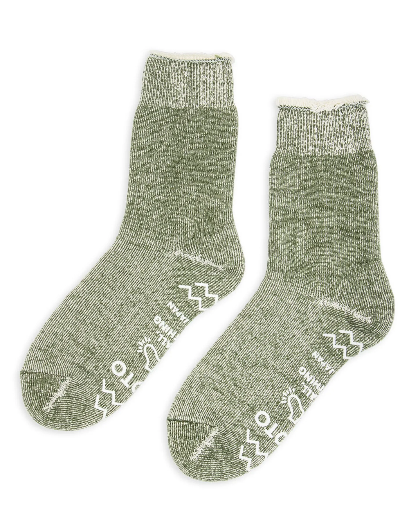 Shaggy Pile Room Socks - Moss Green sold by Standard and Strange