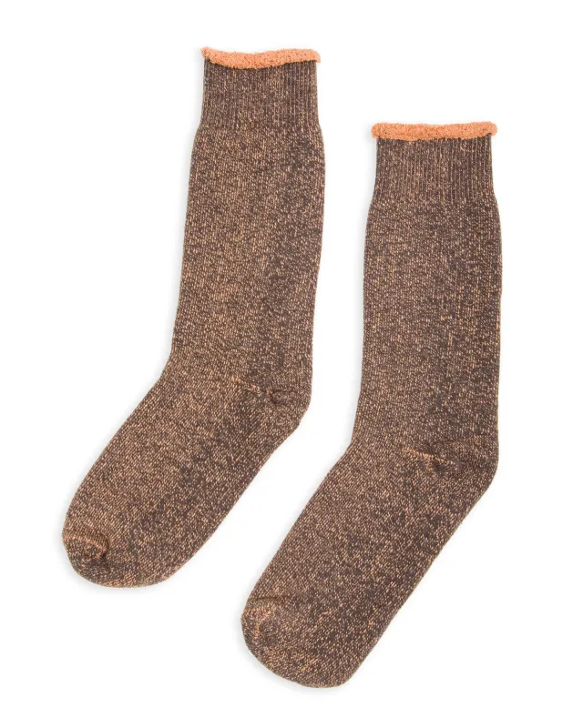 Reversible Pile Socks - Faded Black/Light Orange sold by Standard and Strange