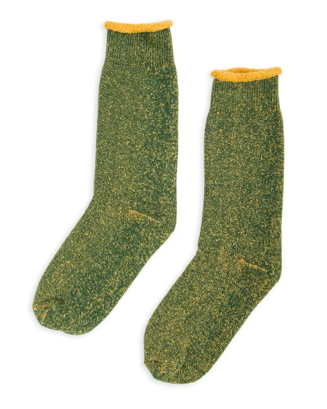 Reversible Pile Socks - Ivy Green/Dark Yellow sold by Standard and Strange