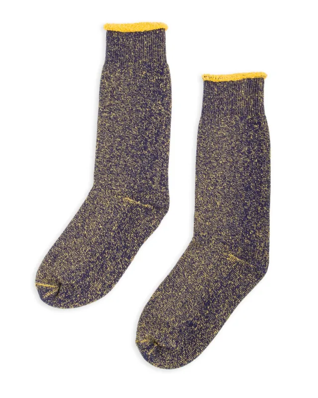 Reversible Pile Socks - Navy/Yellow sold by Standard and Strange