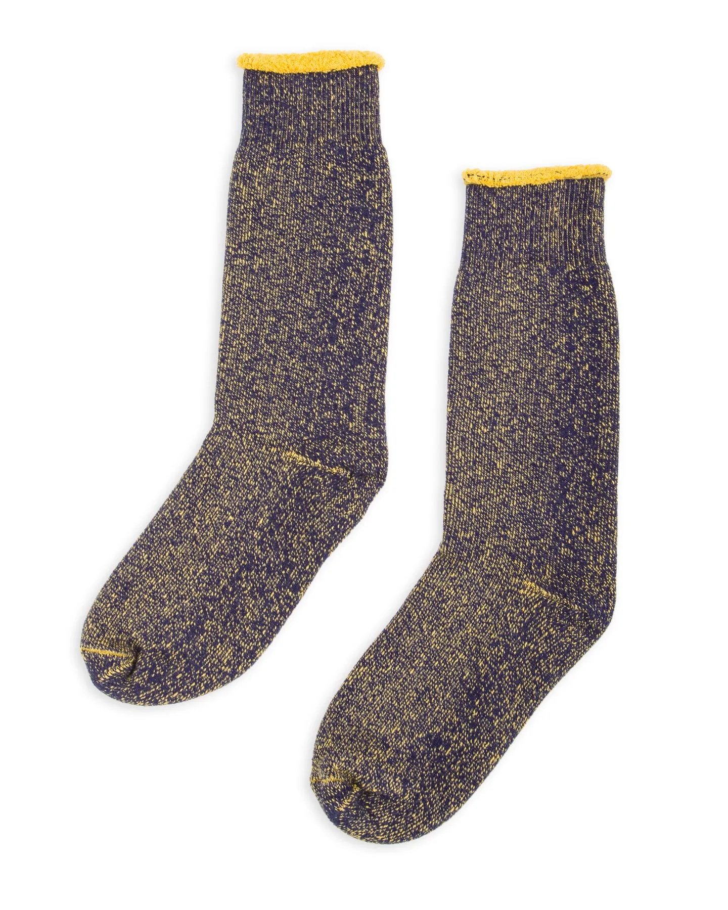Reversible Pile Socks - Navy/Yellow sold by Standard and Strange