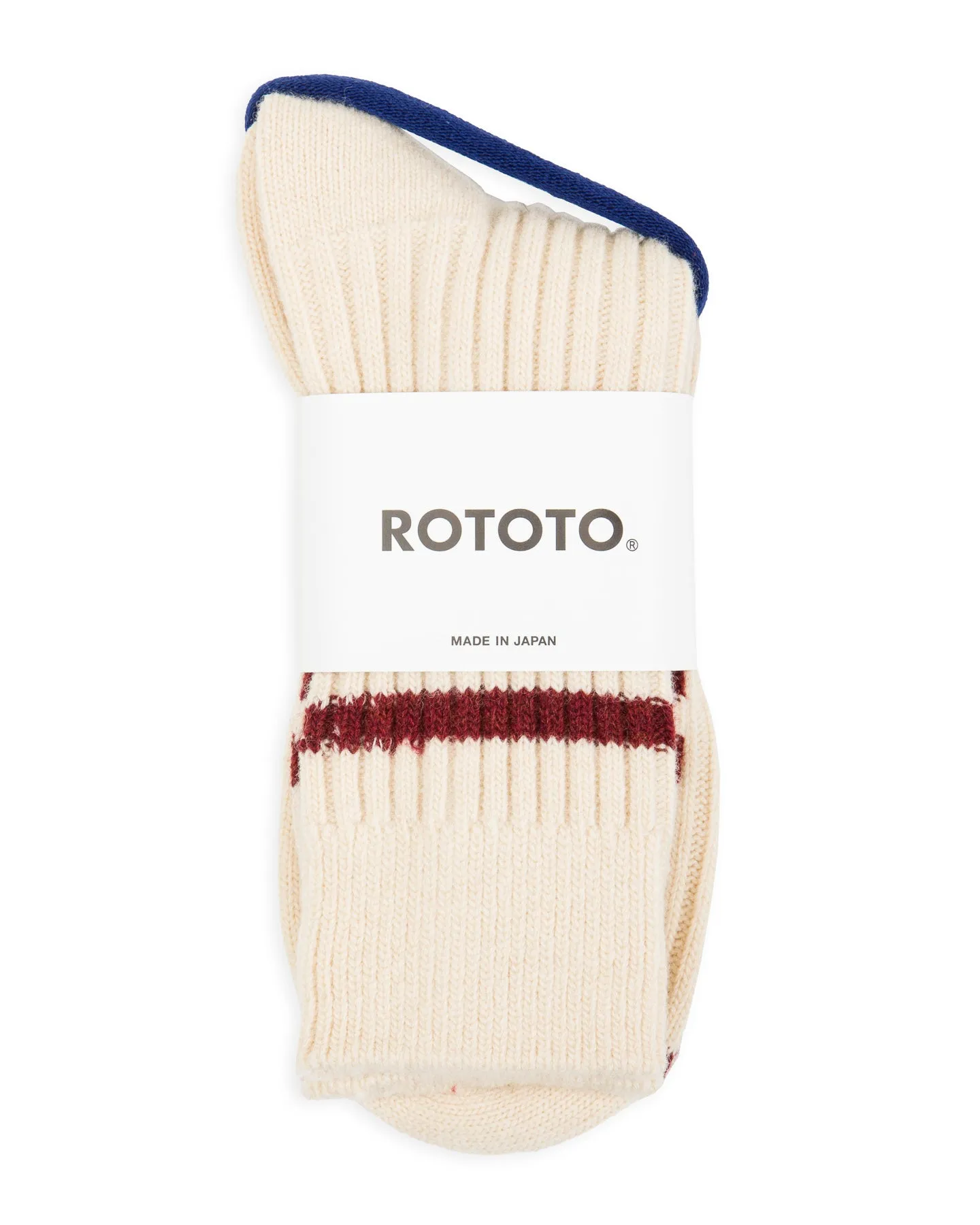 Merino Lambswool Stripe Sock - Off White/Maroon sold by Standard and Strange product image thumbnail 2
