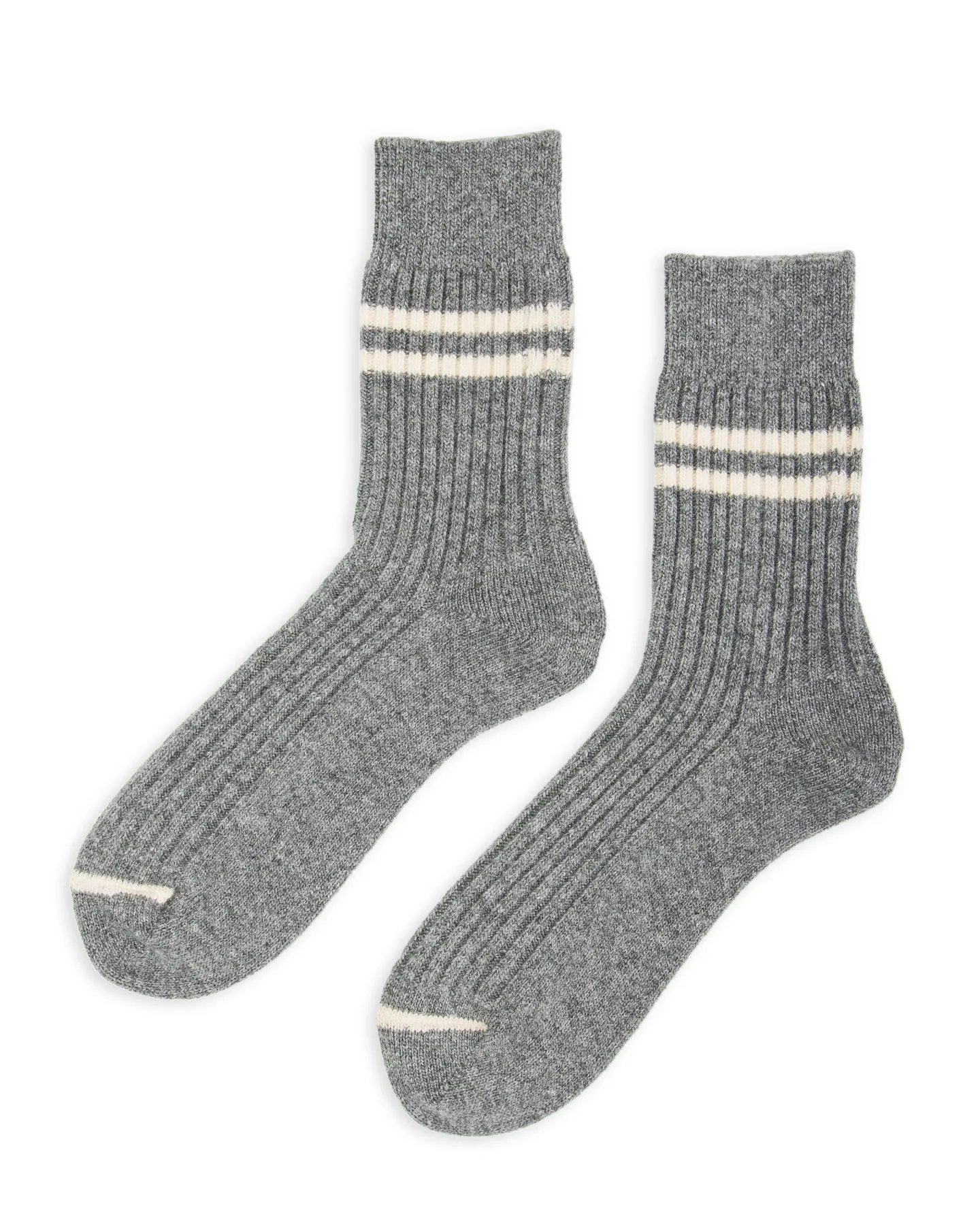 Merino Lambswool Stripe Sock - Gray sold by Standard and Strange