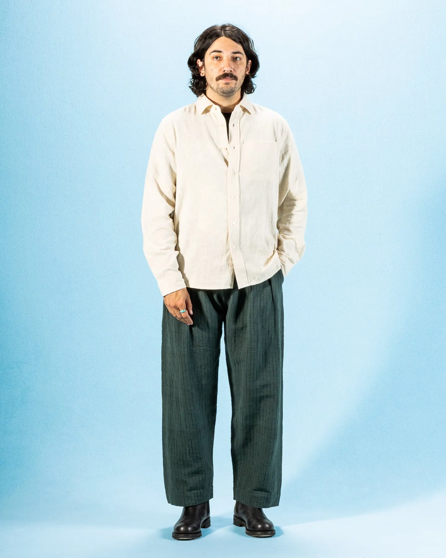 Matty Shirt - Handwoven Undyed Kala Cotton sold by Standard and Strange product image thumbnail 3