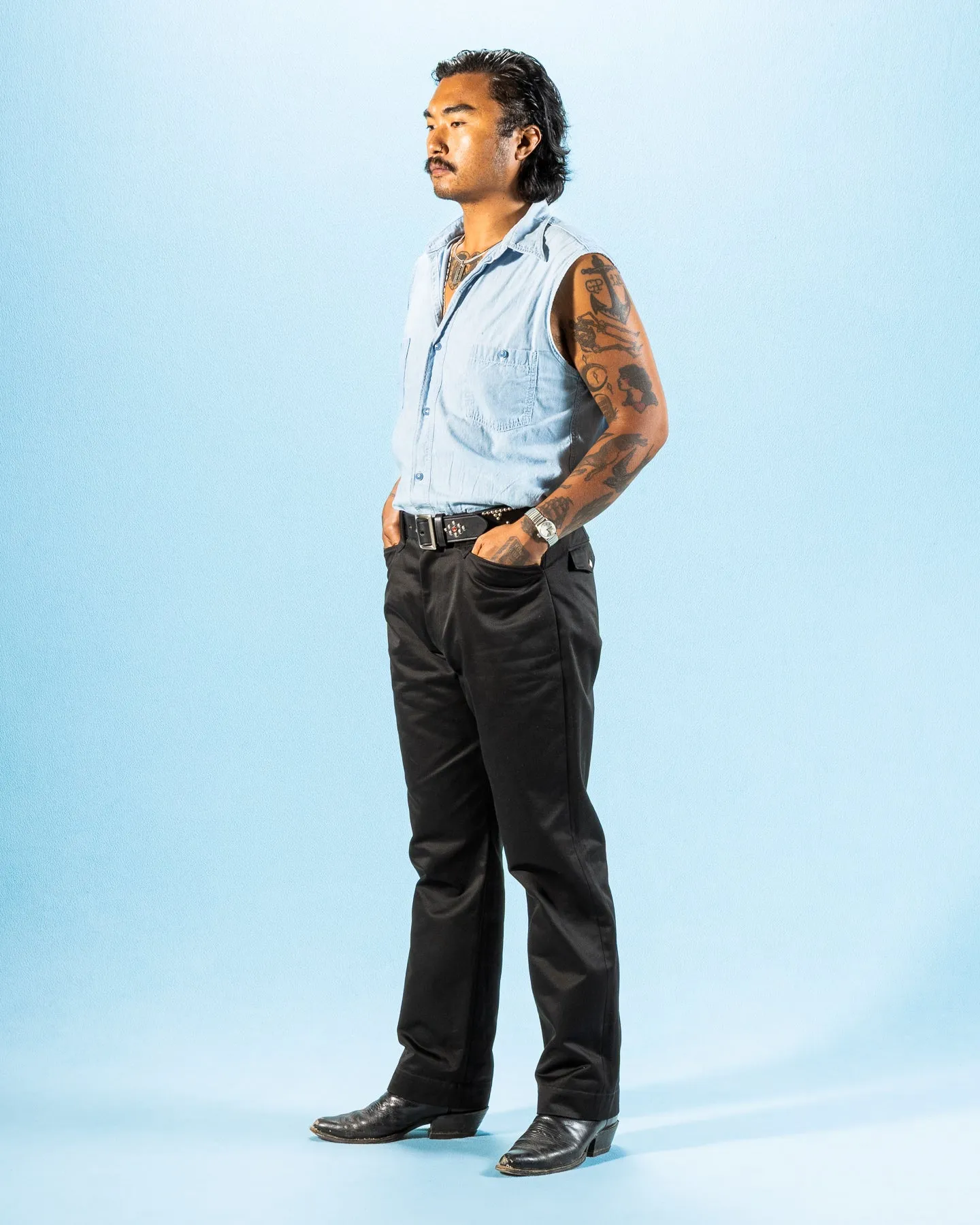 Cotton Drill Western Trousers - Black sold by Standard and Strange product image thumbnail 3