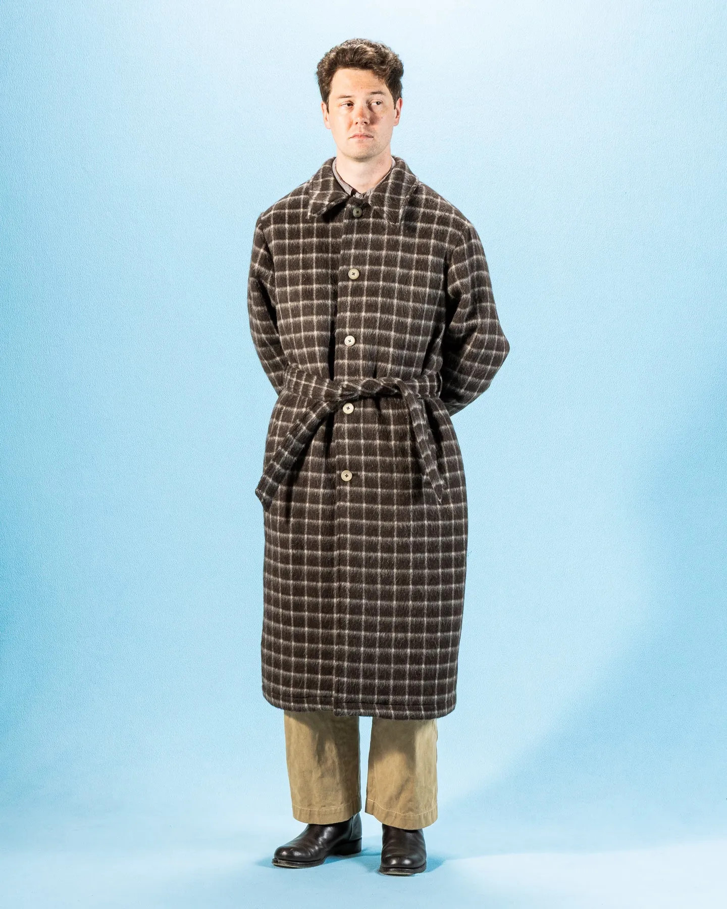 Overcoat - Brown Windowpane Check sold by Standard and Strange product image thumbnail 4