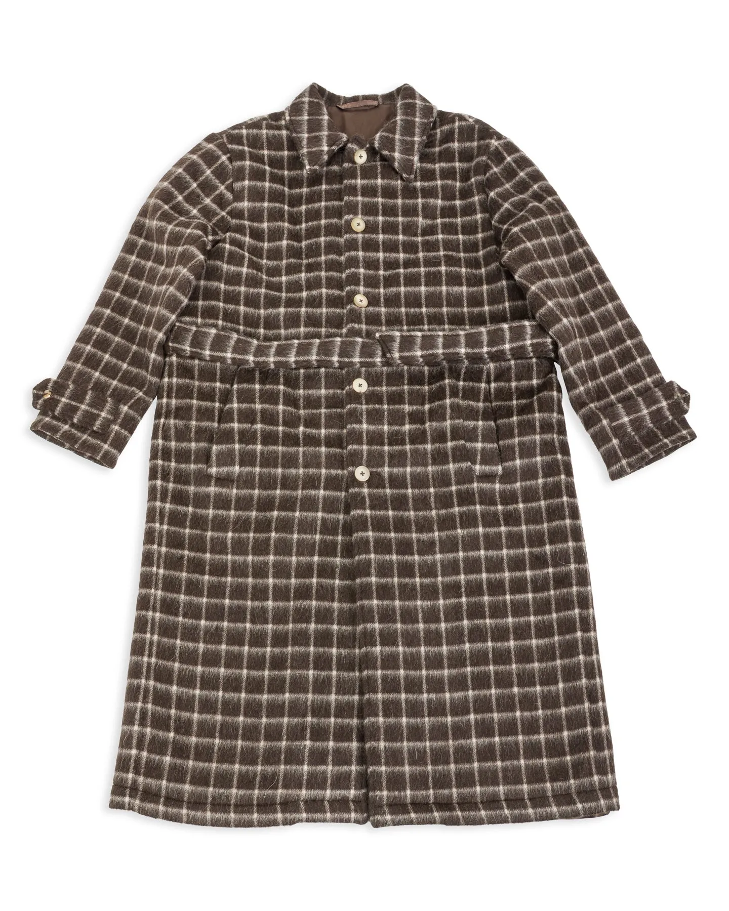 Overcoat - Brown Windowpane Check sold by Standard and Strange