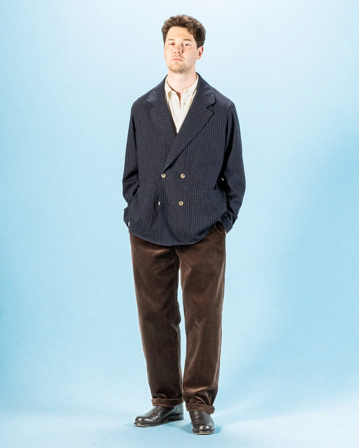 Double Breasted Jacket - Navy Pinstripe sold by Standard and Strange product image thumbnail 3