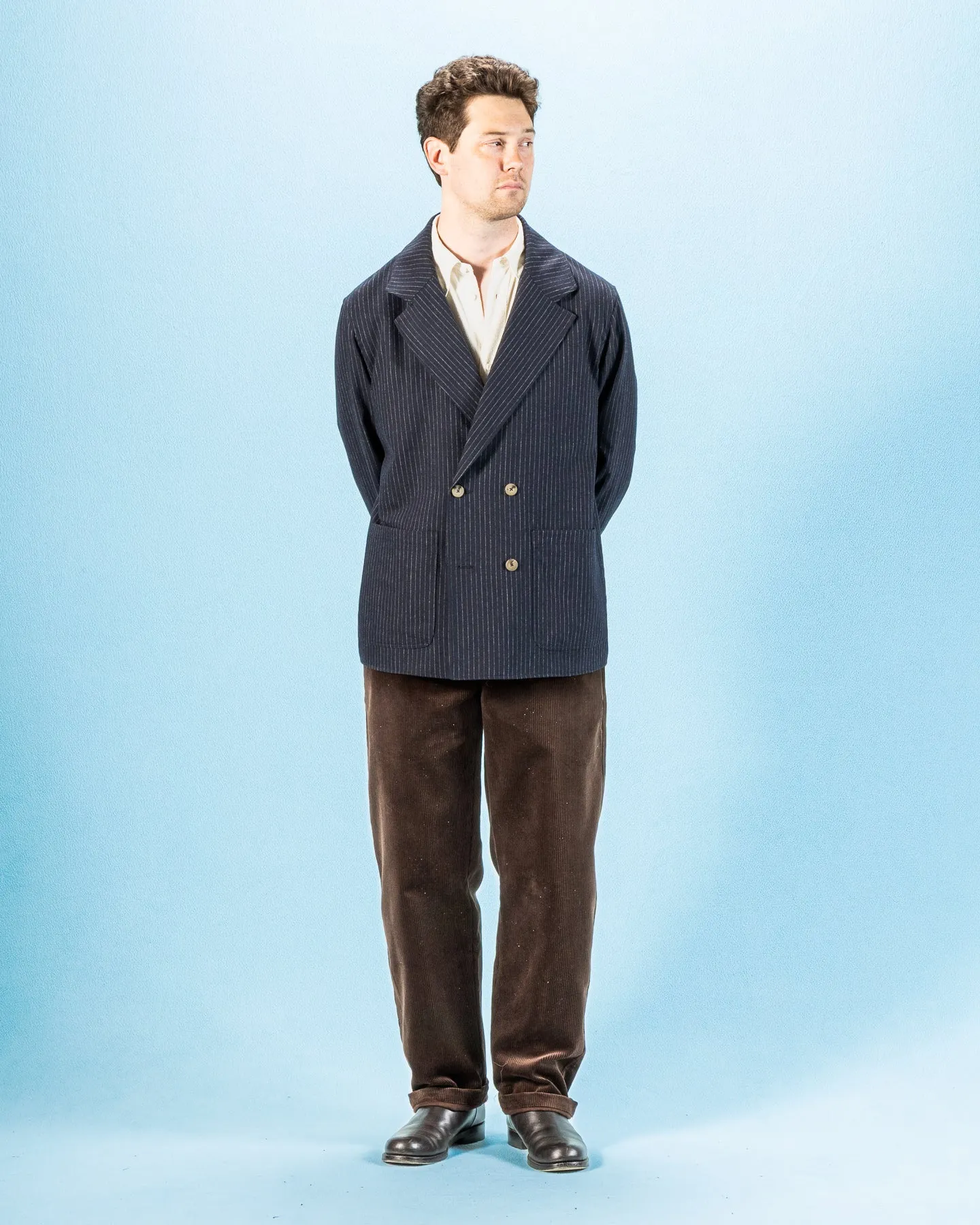 Double Breasted Jacket - Navy Pinstripe sold by Standard and Strange product image thumbnail 4