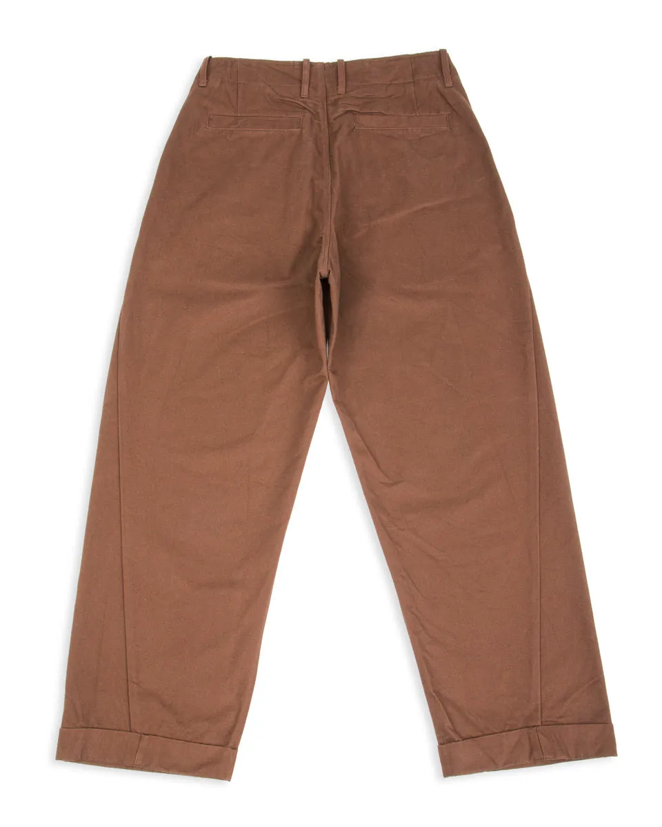 Bobby Wide Pleated Trousers - Chestnut Gabardine sold by Standard and Strange product image thumbnail 2