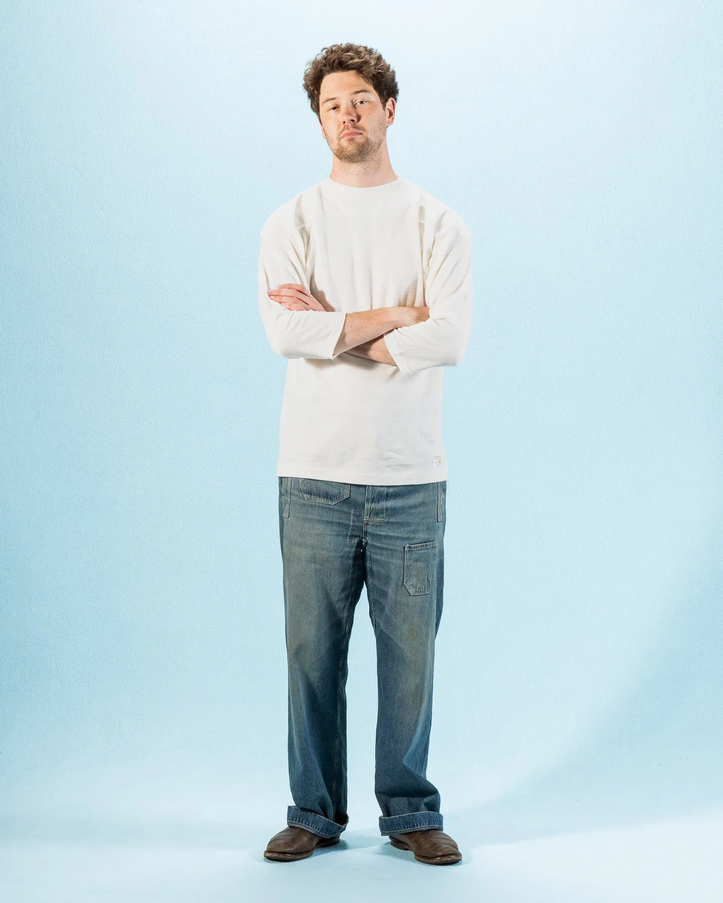 Three Quarter Football Shirt - Off White sold by Standard and Strange product image thumbnail 3