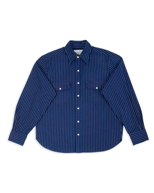 Bodie Shirt - Indigo Wabash Stripe sold by Standard and Strange