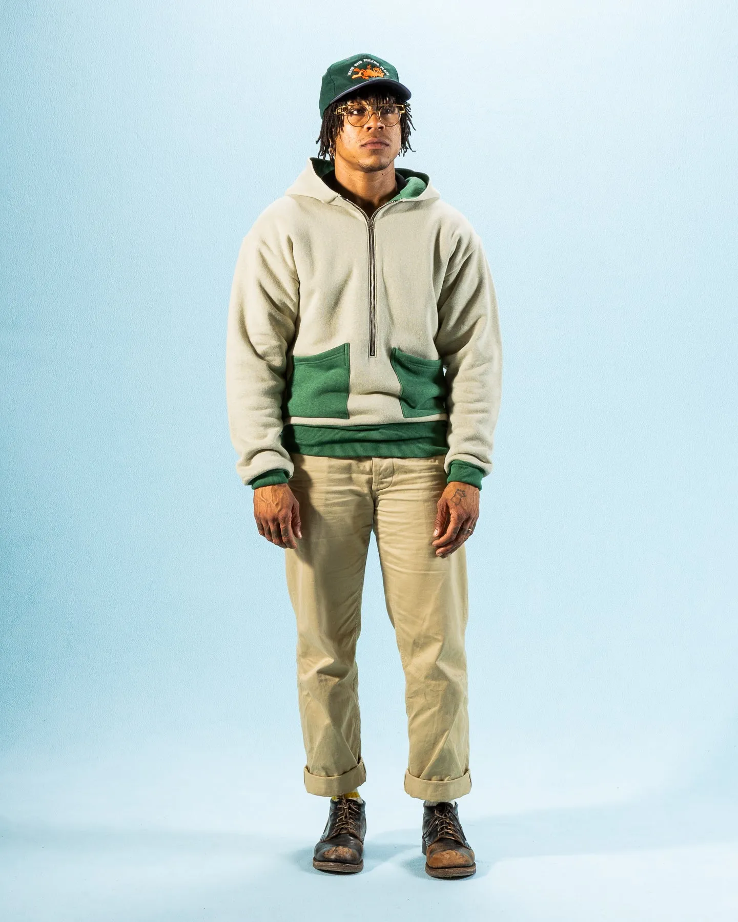 The Olympic Champion Sweat Parka - Beige/Green sold by Standard and Strange product image thumbnail 3