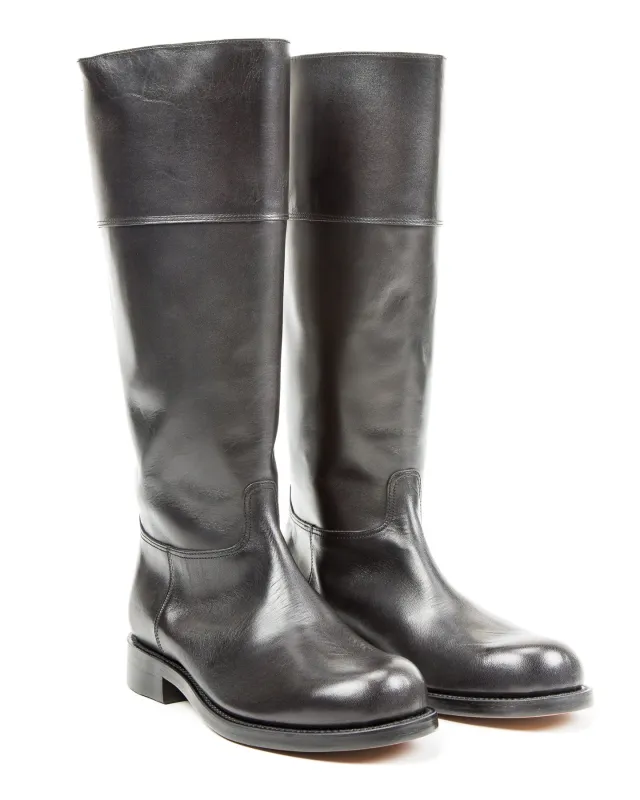 Rottweiler Riding Boots - All Black Horsehide sold by Standard and Strange