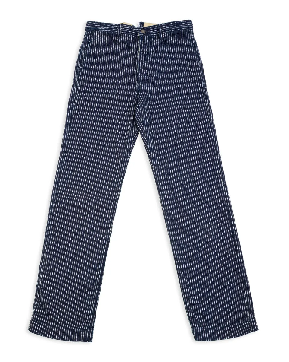 Western Pant - Blue Dobby Stripe sold by Standard and Strange