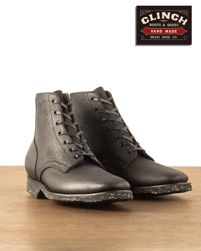 Yeager Boot - Black Gustave Roughout - CN-S Last sold by Standard and Strange