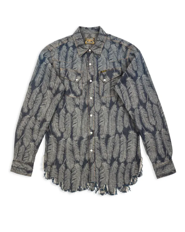 5oz MAGPIE Denim Western Shirt - Dark sold by Standard and Strange