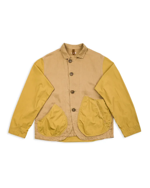 Linen Chino Cloth x Gabardine RINGOMAN Coverall - Beige made by Kapital