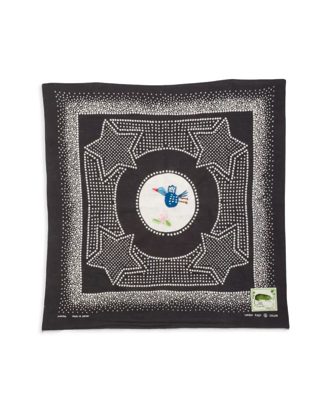 Fastcolor Selvedge Bandanna (MAGPIE Embroidery) - Black sold by Standard and Strange
