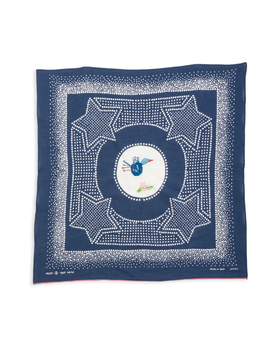 Fastcolor Selvedge Bandanna (MAGPIE Embroidery) - Navy sold by Standard and Strange product image thumbnail 2