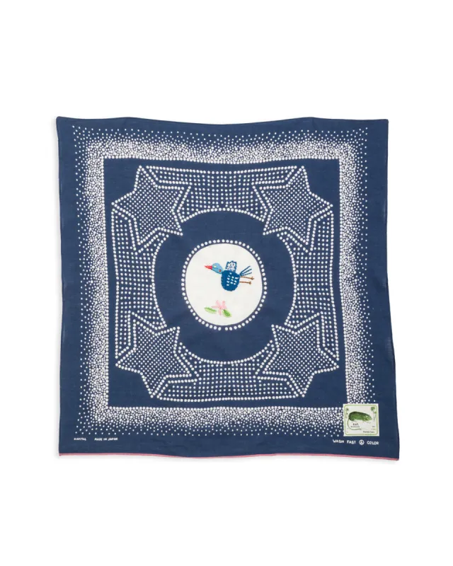 Fastcolor Selvedge Bandanna (MAGPIE Embroidery) - Navy sold by Standard and Strange
