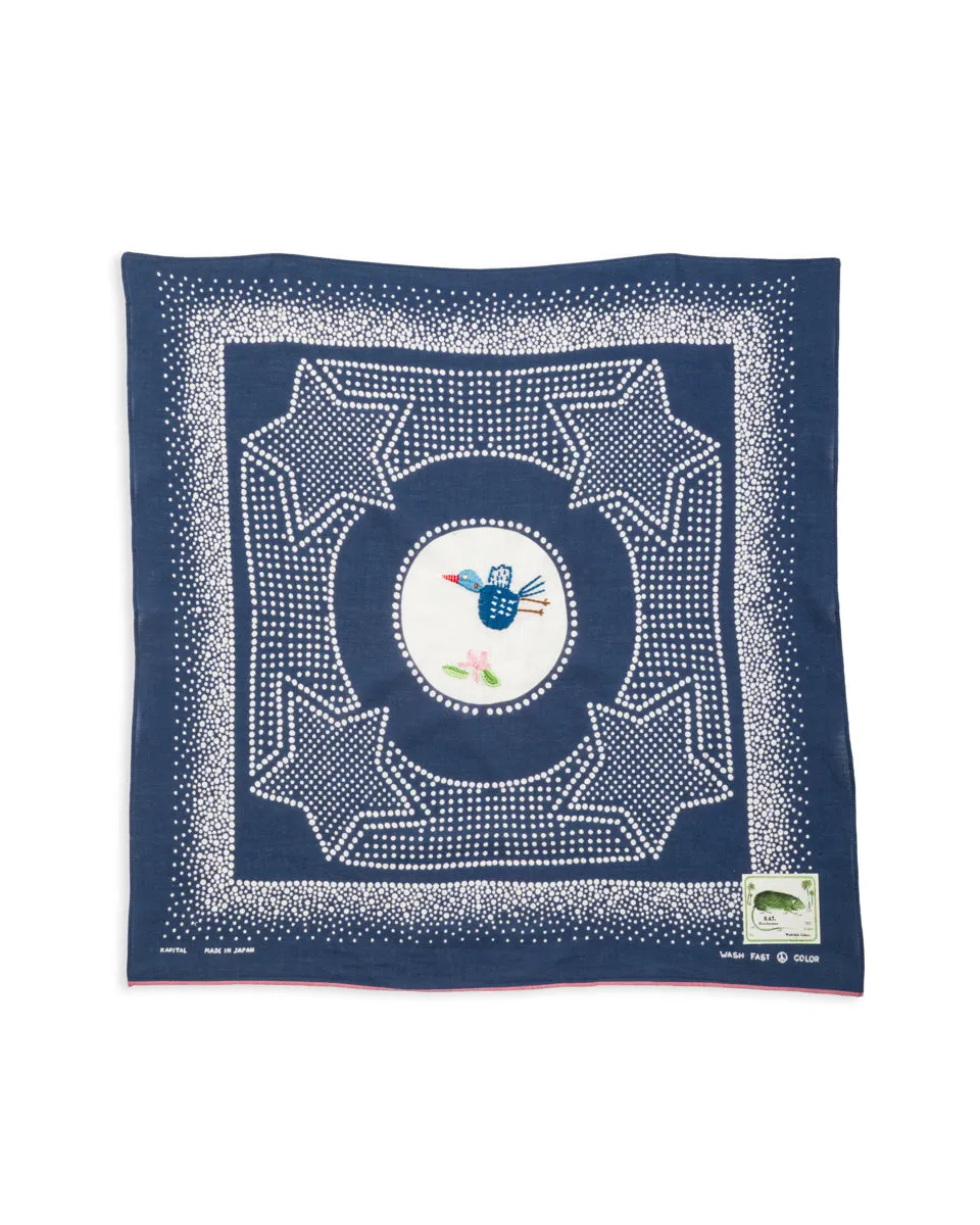 Fastcolor Selvedge Bandanna (MAGPIE Embroidery) - Navy sold by Standard and Strange