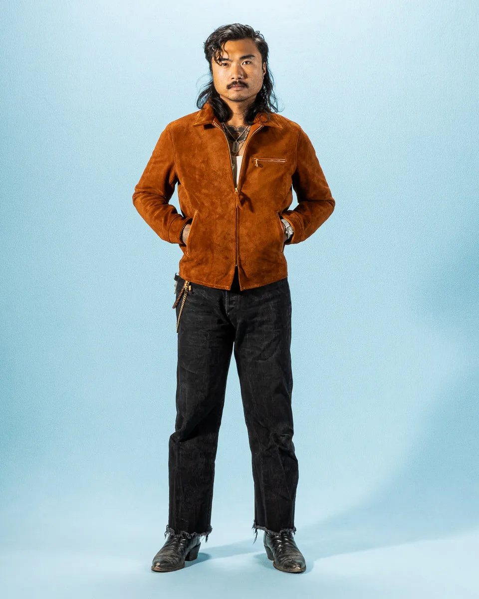 Y'2 x S&S Steer Suede Collared Single Riders Jacket (TR-65 Custom) - Camel sold by Standard and Strange product image thumbnail 3