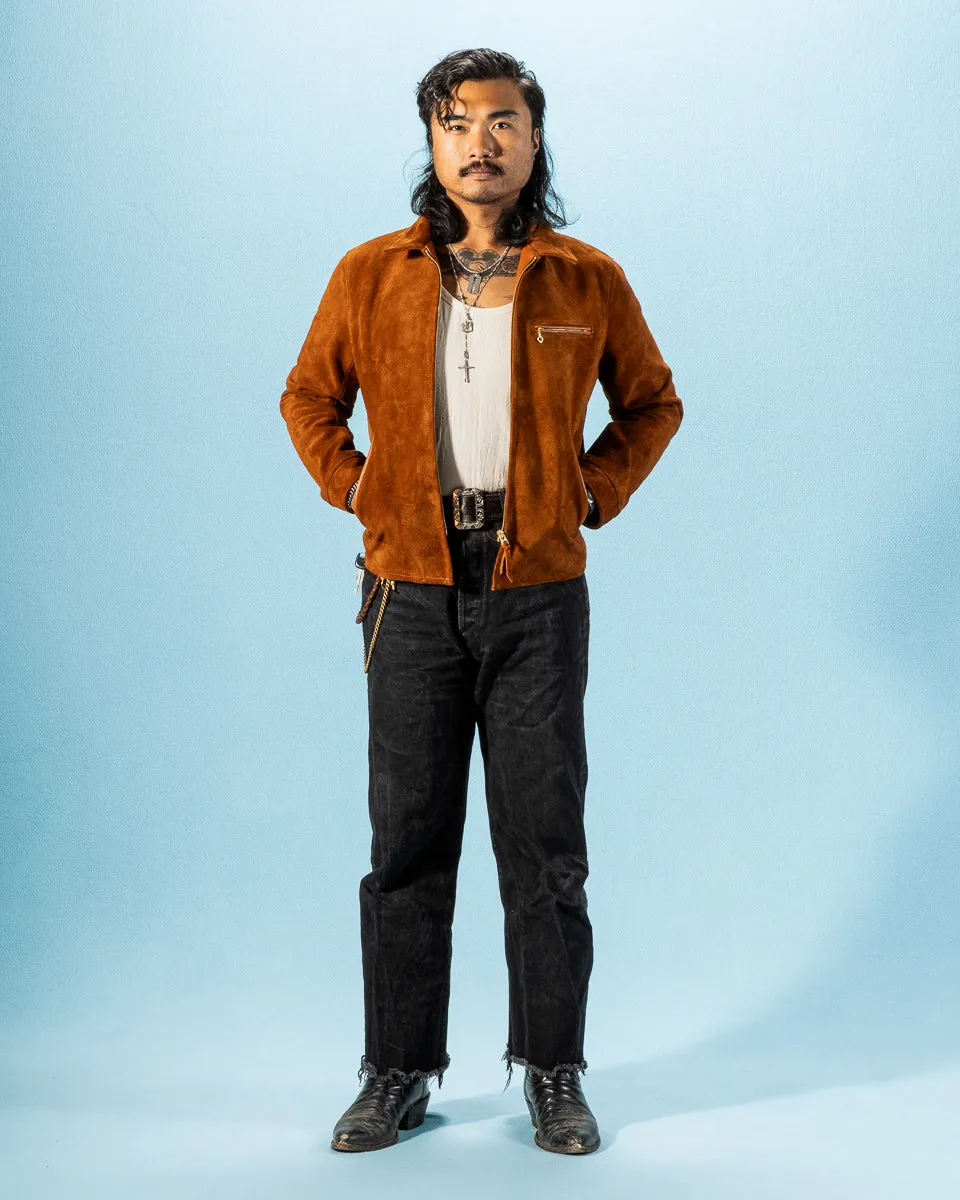 Y'2 x S&S Steer Suede Collared Single Riders Jacket (TR-65 Custom) - Camel sold by Standard and Strange product image thumbnail 4