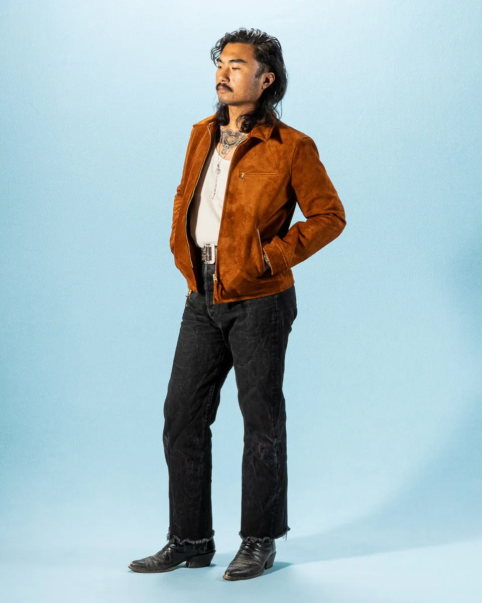 Y'2 x S&S Steer Suede Collared Single Riders Jacket (TR-65 Custom) - Camel sold by Standard and Strange product image thumbnail 5