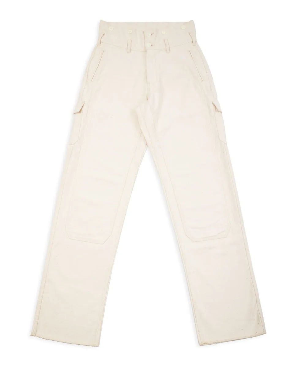 Military Back Satin Combat Trousers - Sand White sold by Standard and Strange