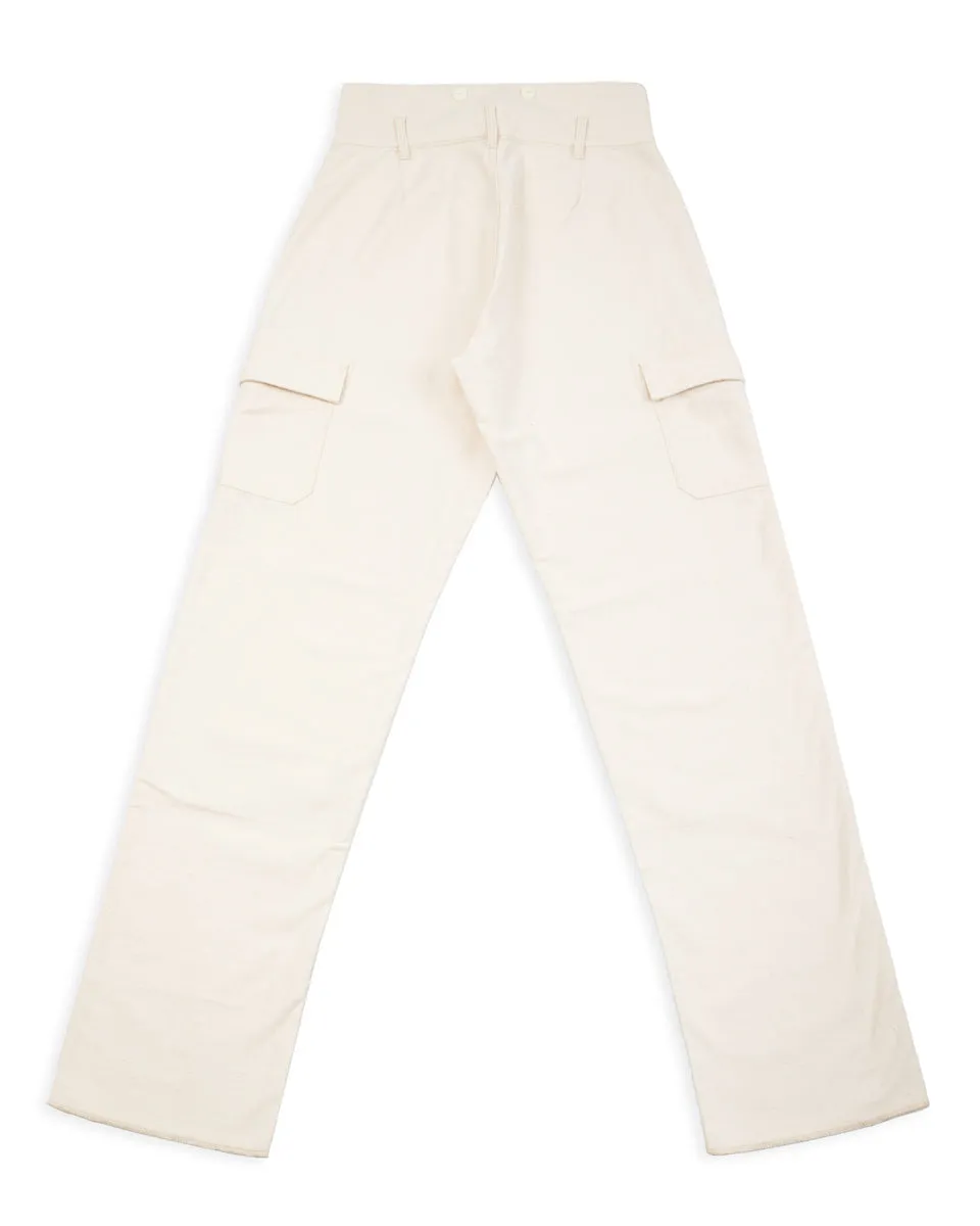 Military Back Satin Combat Trousers - Sand White sold by Standard and Strange product image thumbnail 2